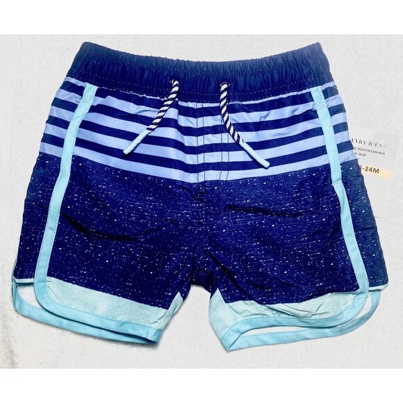 Andy & Evan Toddler Boy Swimsuit 18-24M Swim Suit 2pc Rash Guard Shorts NWT UPF - Picture 9 of 12